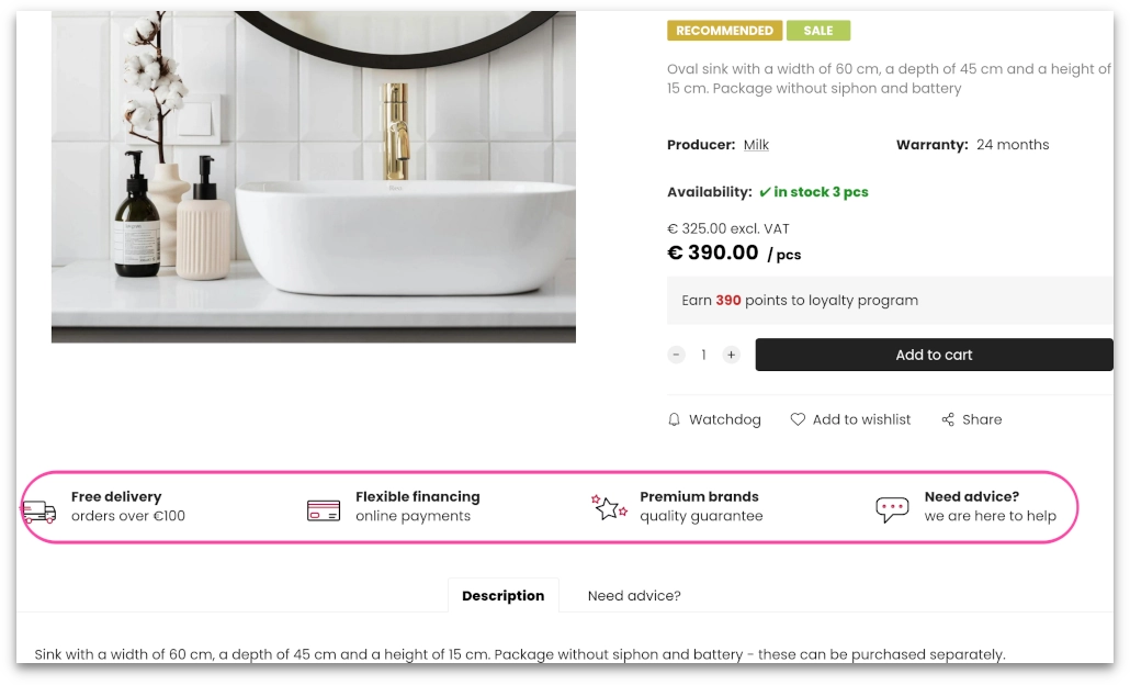 marketing in product detail